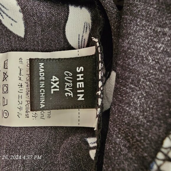 SHEIN Clasi Plus Floral Print Puff Sleeve Blouse 4X - Picture 10 of 10